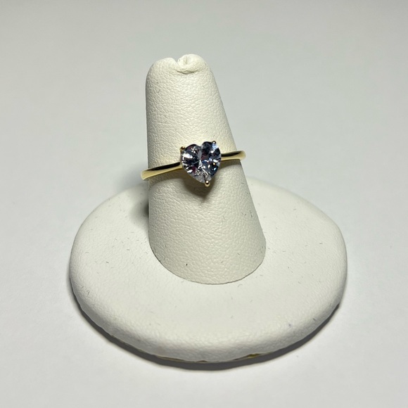 Solid 14k Gold Heart Shape Cubic Zirconia